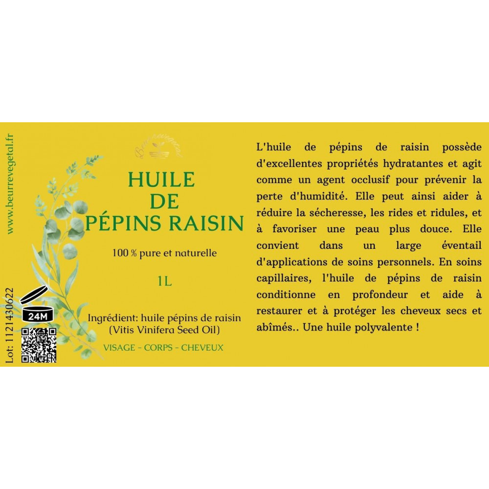 HUILE PEPINS DE RAISIN - 1L